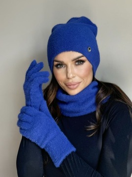 КОМПЛЕКТ ЖЕНСКИЙ, ШАПКА, ЮБКА, ГОЛЬФ, ТРУБКА, ПЕРЧАТКИ, ТЕПЛЫЙ КОМПЛЕКТ, ЦВЕТ АЛЬПАКА