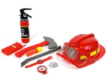 STRAŻAK SAM KASK STRAŻACKI HEŁM STRAŻAKA GAŚNICA