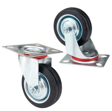 КОЛЕСО ИЗ МЕТАЛЛА И РЕЗИНЫ 125 ММ ДЛЯ ТРАНСПОРТНОЙ ТЕЛЕЖКИ