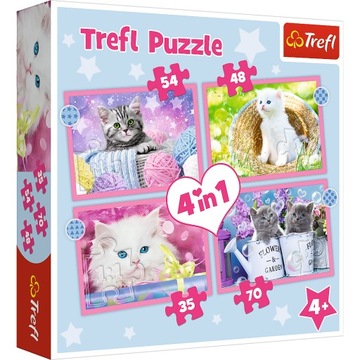 PUZZLE 4w1 ZABAWNE KOTKI DISNEY 34396 TREF