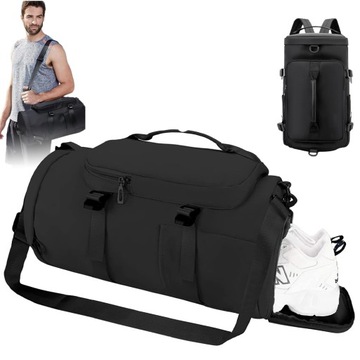 Plecak sportowy treningowy na siłownię fitness szkolny młodzieżowy Czarny