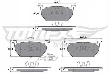 КОЛОДКІ ГАЛЬМА. SKODA OCTAVIA 12- ПЕРІД 1703/TOM 