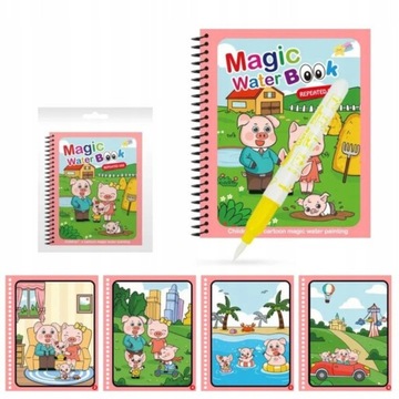 MAGICZNA KOLOROWANKA WODNA Z PISAKIEM ŚWINKI ZWIERZĘTA FARMA ŚWIAT