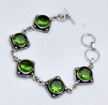 PERIDOT KWARC - BRANSOLETKA