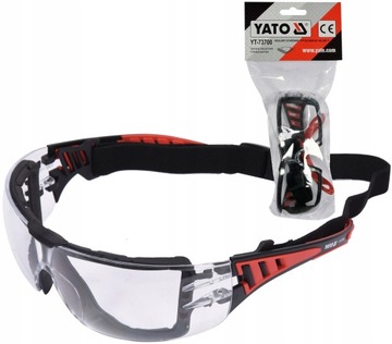 YATO OKULARY OCHRONNE BEZBARWNE POLIWĘGLANOWE Z PASKIEM YT-73700