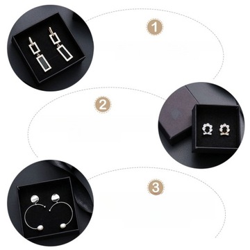 CZARNE PUDEŁKO NA BIŻUTERIĘ PUDEŁKA PREZENTOWE 72 SZT