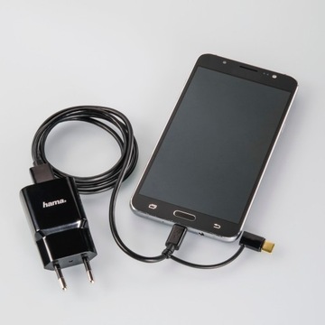 Kabel mikro USB 2w1 z adapterem USB Type-C, 1 m, c