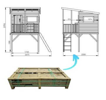 Деревянный дом Робинзон + анкеры для направляющих стен