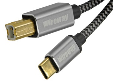 KABEL PRZEWÓD USB 2.0 USB-B DO USB-C DO DRUKARKI OPLOT WIREWAY WW332105 5m