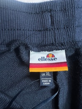 ELLESSE NOWE SPODNIE DRESOWE DRESY GRANATOWE JOGGERY BAWEŁNA