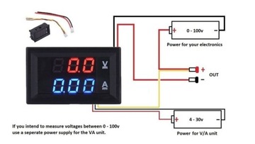 ВОЛЬТМЕТР АМПЕРМЕТР постоянного тока 0–100 В 0–10 А LED 2В1 RC