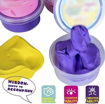 MAGICZNA PLASTELINA MASA PLASTYCZNA PIANKOLINA 24 sztuk +Nożyk