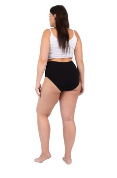 Majtki Damskie Maxi Bikini Figi Bawełna Czarne Wysoki Stan 3-PAK MORAJ 4XL