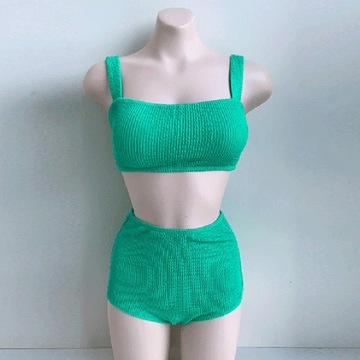 Sexy High Waist Bikini Set Women Solid Swimwear Ko