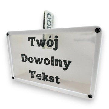 Skarbonka z grafiką, duża TWÓJ DOWOLNY TEKST imię prezent urodziny