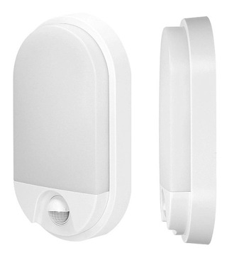 Adviti Lampa Zewnętrzna LED NEFRYT 15W Czujnik Ruchu Zmierzchu Biała