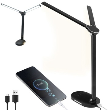 LAMPA BIURKOWA Z PODWÓJNYMI GŁOWICAMI 5 TRYBÓW KOLORÓW