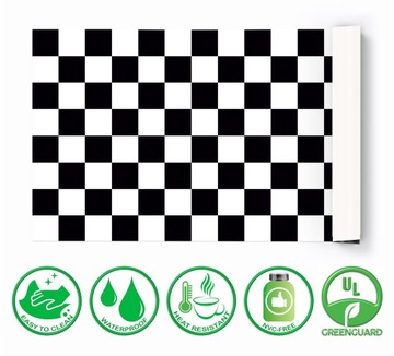 Модный защитный коврик для офиса 120х60 Шахматная доска.