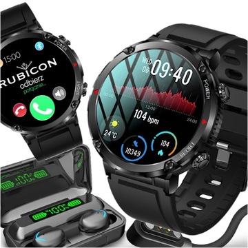 Smartwatch Zegarek Męski Rozmowy Polskie Menu Kroki SMS 600 mAh + SŁUCHAWKI