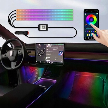 ОСВЕЩЕНИЕ САЛОНА АВТОМОБИЛЯ RGB 48 LED + УПРАВЛЕНИЕ ПРИМЕНЕНИЯМИ