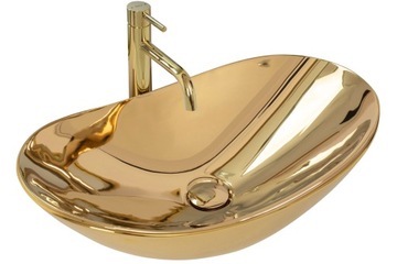 UMYWALKA NABLATOWA ZŁOTA CERAMICZNA OWALNA GLAMOUR REA ROYAL GOLD