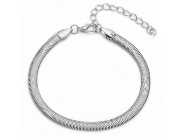Srebrzona elegancka bransoletka ŻMIJKA 20cm p