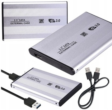 OBUDOWA DYSKU AOL 2,5 KIESZEŃ HDD SATA USB 3 SREBR