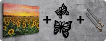 Картинка на лугу с подсолнухами 120x80 см. Картинки на стене в гостиной