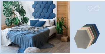 Мягкие стеновые панели 35х30, изголовье бархатное.