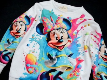 Bluza DISNEY Myszka Miki MINNIE ombre farba zamsz