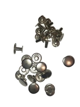 Nity kaletnicze DUŻE -15 mm JASNY NIKIEL 10 SZTUK