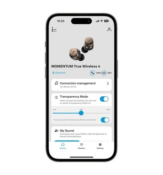 Sennheiser MOMENTUM True Wireless MTW4 — черные графитовые вкладыши с активным шумоподавлением