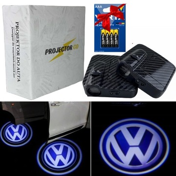 ZESTAW 2X LOGO POWITALNE VW VOLKSWAGEN PROJEKTOR BEZPRZEWODOWY HD + GRATIS
