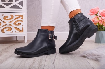 БОТИНКИ ЖЕНСКИЕ ЗИМНИЕ УТЕПЛЕННЫЕ БОТИНКИ, ЧЕРНЫЕ