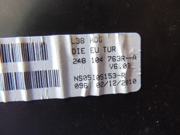 PŘÍSTROJOVÁ DESKA RENAULT FLUENCE 1.5 DCI EVROPA 248104763R