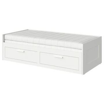 IKEA BRIMNES Leżanka 2 szuuflady 2 materace 80x200