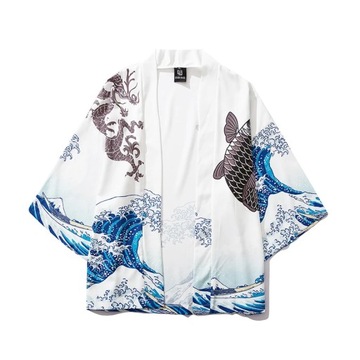 KIMONO MĘSKIE LETNIE SZLAFROK JAPOŃSKIE TRADYCYJNE KARDIGAN JAPOŃSKI WZÓR