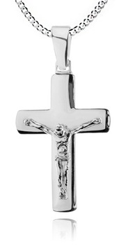 SREBRNY KRZYŻYK Z ŁAŃCUSZKIEM PANCERKA 60cm MĘSKI