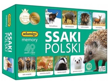 Memory SSAKI POLSKI Gra Pamięciowa dla Dzieci 40 Elementów Adamigo 3+