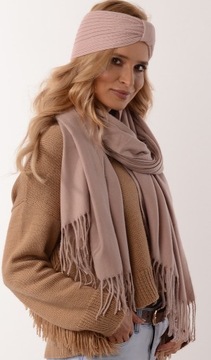 Повязка на голову женская, пудровый розовый O4 Польша