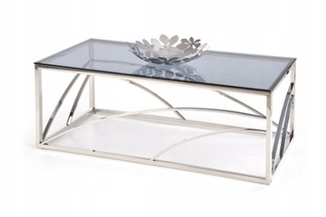 ŁAWA SZKŁO DYMIONE CHROM 120x60/45 GLAMOUR