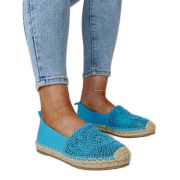 Niebieskie espadryle z haftem r.36