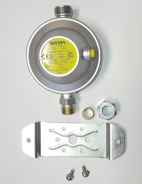 Настенный газовый редуктор на 30 мбар, трубка 8 мм, с защитой PRV от GOK