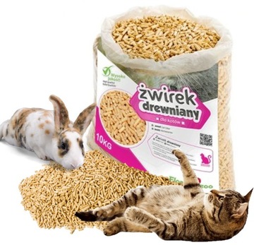 ŻWIREK DREWNIANY DO KUWET DLA KOTA GRYZONI 10KG