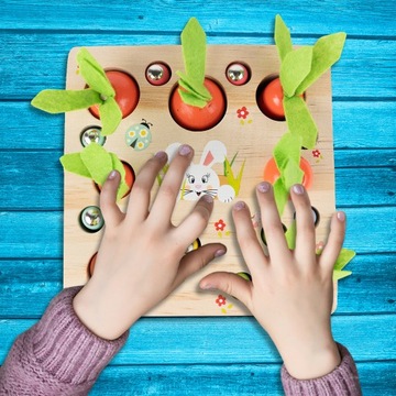 ДЕРЕВЯННАЯ ИГРА «СОБРАЙ МОРКОВЬ» ДЛЯ ДЕТЕЙ