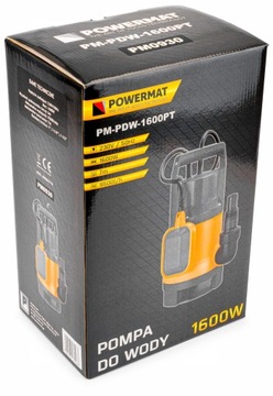 POMPA DO WODY BRUDNEJ CZYSTEJ ZANURZENIOWA z PŁYWAKIEM 1600W