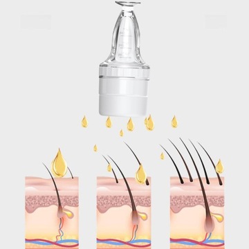 Przenośny grzebień do aplikacji skóry głowy, 3 ml białego oleju