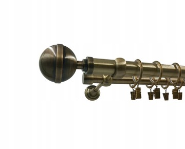 KARNISZ Podwójny 25+19mm ZŁOTO ANTYK 480cm ELEGANT
