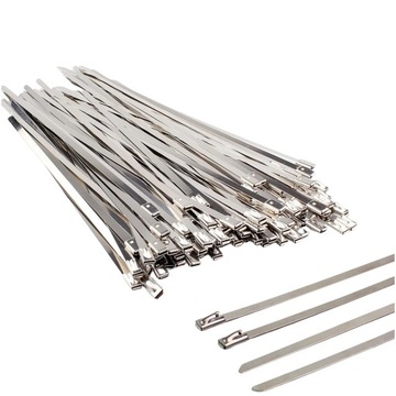 Opaski Zaciskowe Kablowe Trytytki Nierdzewne Metalowe 4,6X200 100szt 20 cm