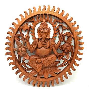 Panel Ścienny Drewniany 40cm Ganesha